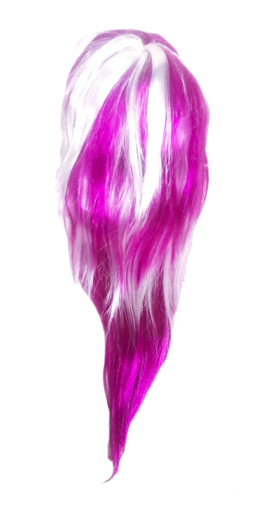 Перука дълга коса двуцветна 120 г  ЛИЛАВА/БЯЛА