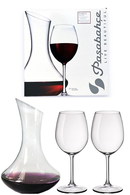 Декантер 1.7л с 2 броя чаши за вино 550мл в кутия Pasabahce №98376/4 комплекта в кашон/