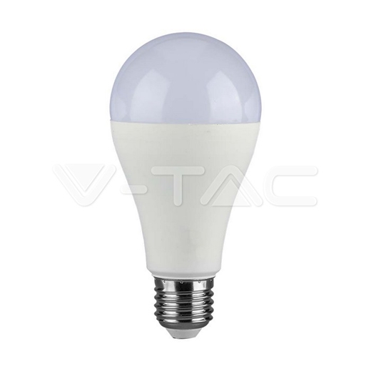 LED Крушка V-TAC E27 15W A65 термо пластик 4000К дневна светлина SKU214454