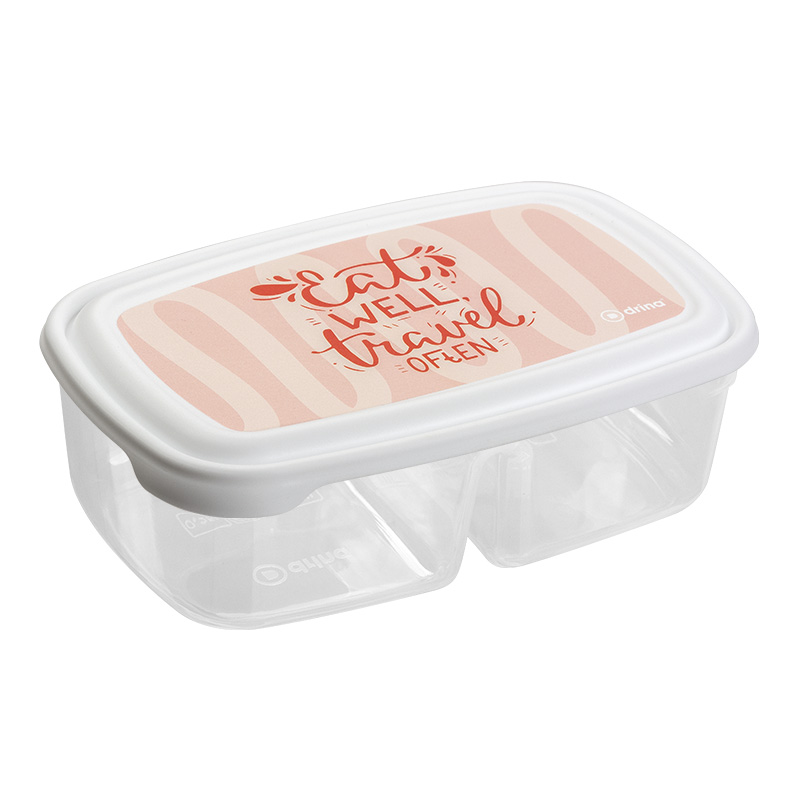 Кутия за храна пвц Stilo Deco двойна 0.25л + 0,25л 11,5x17,5xH5,5см DRN /10 броя в стек/