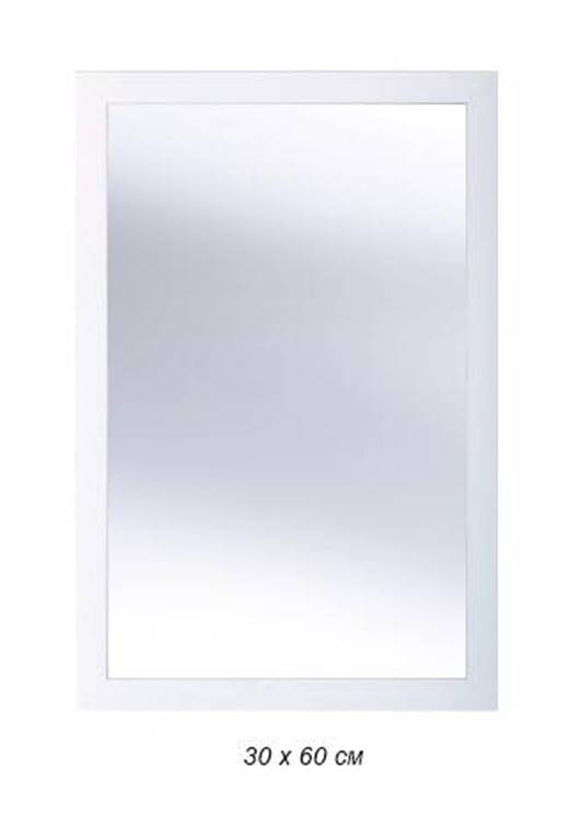 Огледало за стена дървена рамка 30х60см цвят БЯЛ