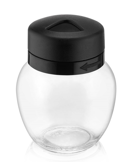 Солница стъкло с пвц капаче 210мл Lux тумбеста №C-00390