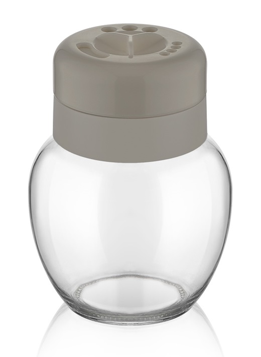 Солница стъкло с пвц капаче 210мл Lux тумбеста №C-00150