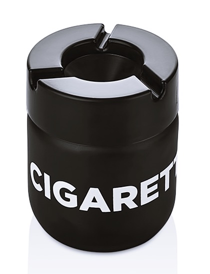Пепелник стъкло черен с надпис CIGARETTE 8,5см х 8,5см х 10,5см Lux №L-00513