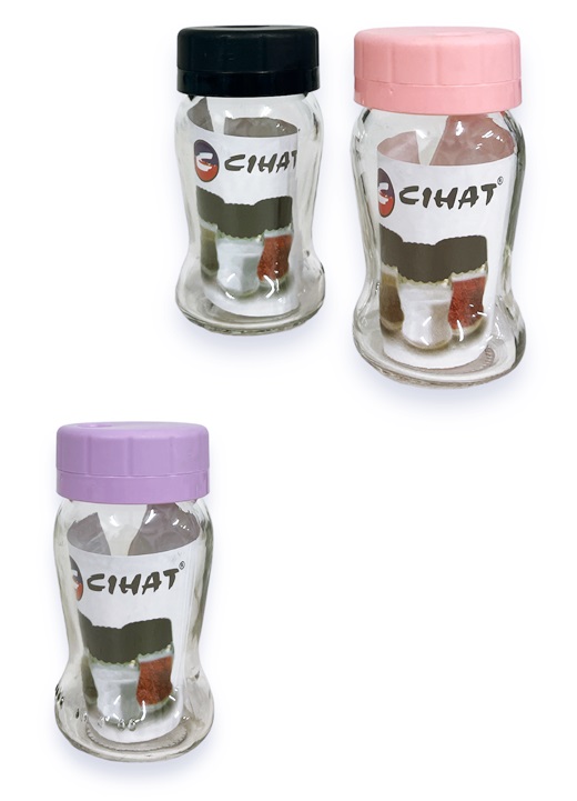 Солница стъкло с пвц въртяща капачка Cihat Н10см