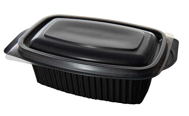 Кутия за топла храна черна с капак 750мл /50 броя в стек/