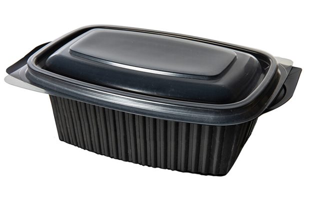 Кутия за топла храна черна с капак 1000мл /50 броя в стек/