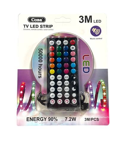 LED лента 3 метра с дистанционно сменящи се цветове LED драйвeр