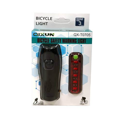 Комплект фенер и стопче за колело USB зареждане №QX-T0705