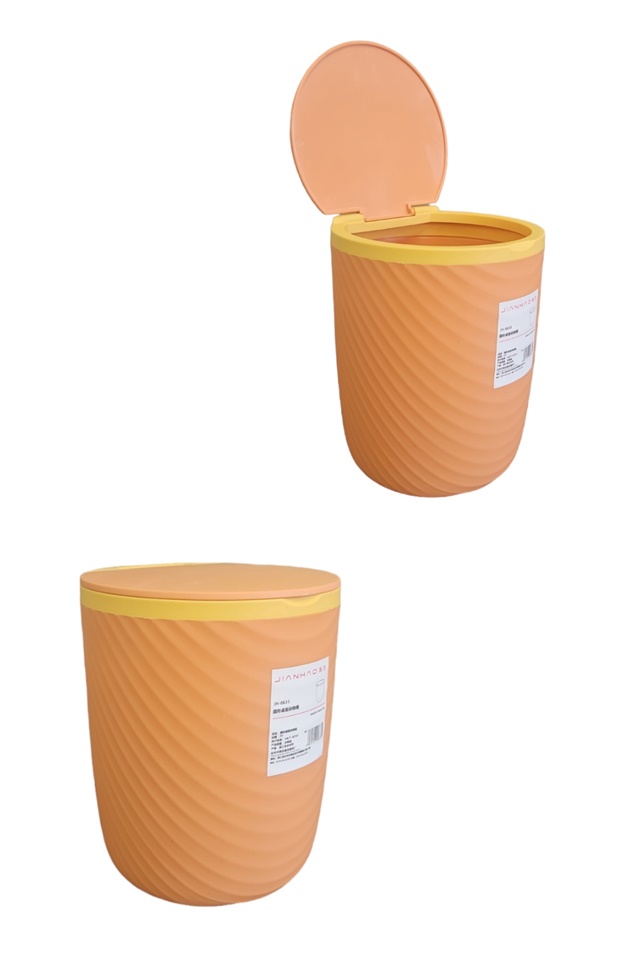 Кош за боклук с капак Ф13.5/Н16см оранжев №H0633