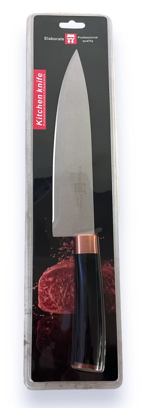 Нож Gentleman Knife черна дръжка с розово злато 20см №