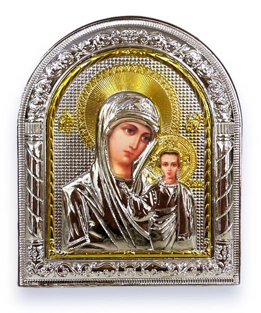 Икона на стойка заоблена Богородица/Исус Христос 10х12см №D1/D2/B