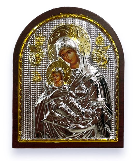 Икона на стойка заоблена Богородица/Исус Христос 9х11см №D1/D2/B