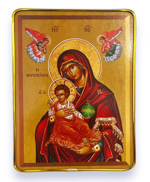 Икона на стойка Богородица с Исус Христос 20х15см №B