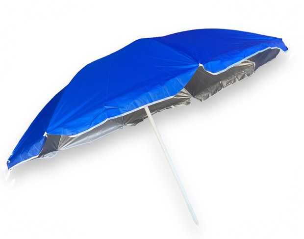 Чадър за плаж 100см ЕДНОЦВЕТЕН UV защита/silver в калъф