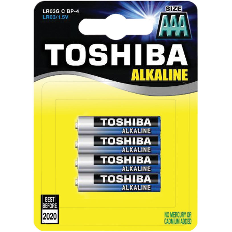 Батерия алкална TOSHIBA LR03 4 броя на блистер /48 броя в кутия/