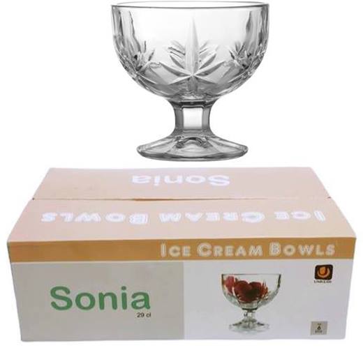 Чаша за мелба на столче 290 ml Ф99/Н103 mm Uniglass Sonia 6 броя в цветна кутия №44851 /6 комплекта в кашон/