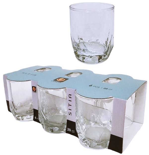 Чаша за водка 200 ml Ф67/Н82 mm Uniglass Tumbler Sitia 6 броя в опаковка №94810 /8 комплекта в кашон/