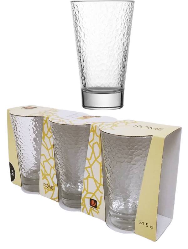 Чаша за вода 315 ml Ф82/Н137 mm Uniglass Rome 3 броя в опаковка №53313 /10 комплекта в кашон/