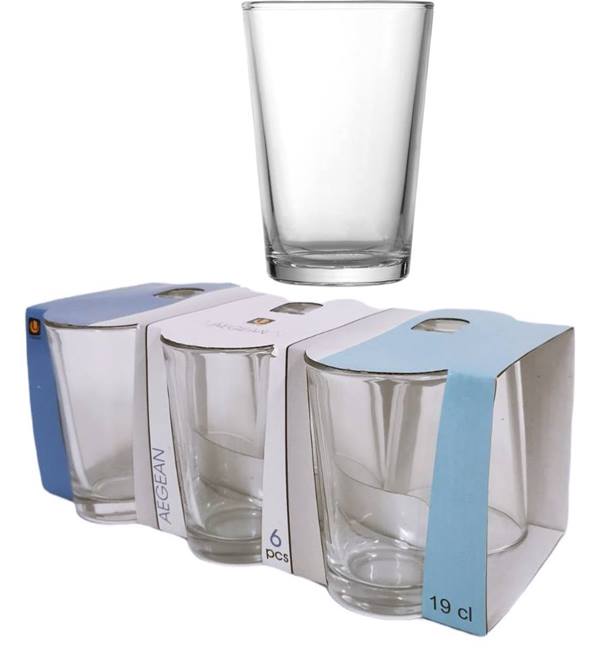 Чаша за вода 190 ml Ф68/Н98.5 mm Uniglass Aegean 6 броя в опаковка №54173 /6 комплекта в кашон/