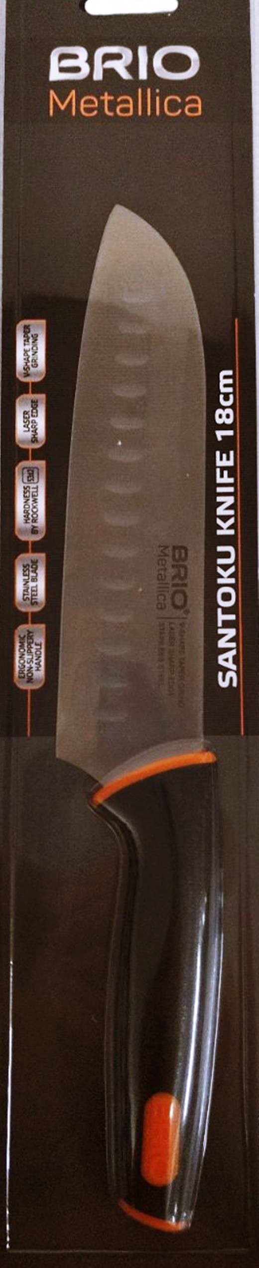 Нож BRIO Metallica Santoku 18.5см/1,8мм с пвц дръжка №104326