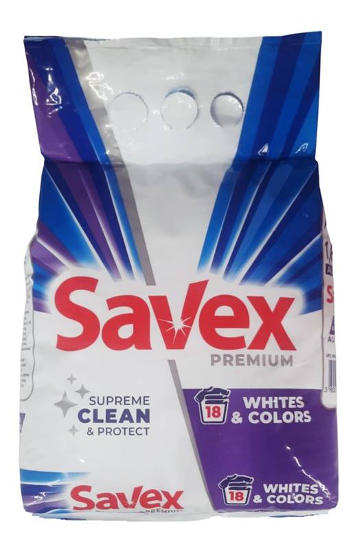 Прах за пране Savex 1.8кг WHITE and COLORS  /8 броя в кашон/