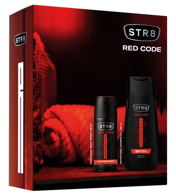 STR8 RED CODE комплект дезодорант 150 мл с душ гел 250 мл в кутия