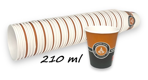 Чаша картонена PREMIUM COFFEE 7 OZ/210ml 100 броя в стек /30 стека в кашон/