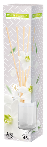 Ароматизатор домашен парфюм с клечки 45мл WHITE FLOWERS dz45-179