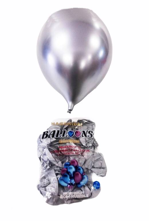 Балони 3.5 г хром металик сребро 50 бр. в плик