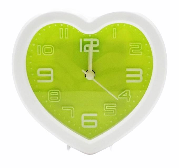 Часовник сърце бяла рамка цветен циферблат 11х10см