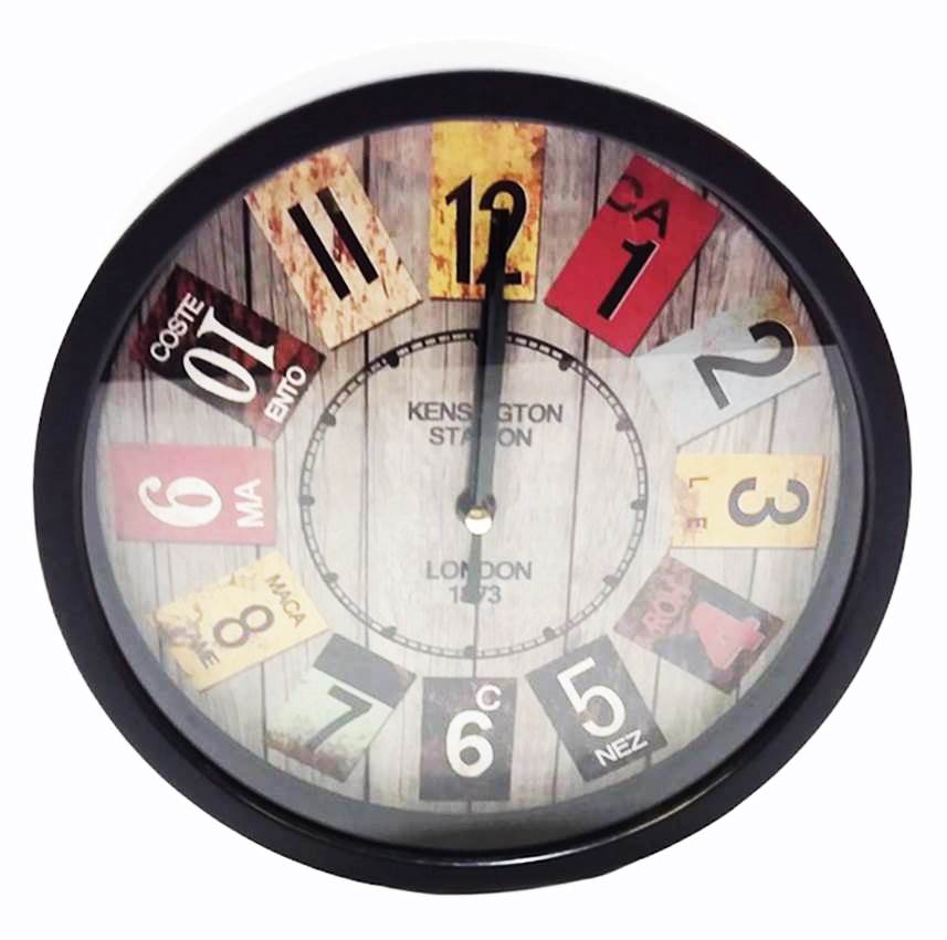 Часовник стенен Ф20 см черна рамка LONDON 1873