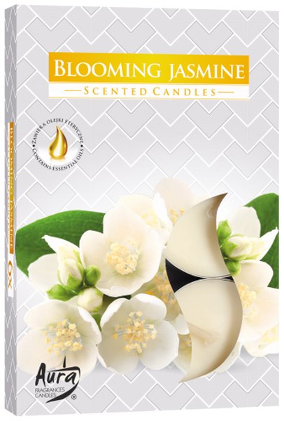Свещ чаена ароматизирана 6-ца BLOOMING JASMINE p15-169 /12 комплекта  в стек/