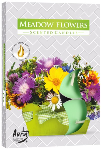 Свещ чаена ароматизирана 6-ца MEADOW FLOWERS p15-197 /12 комплекта в стек/