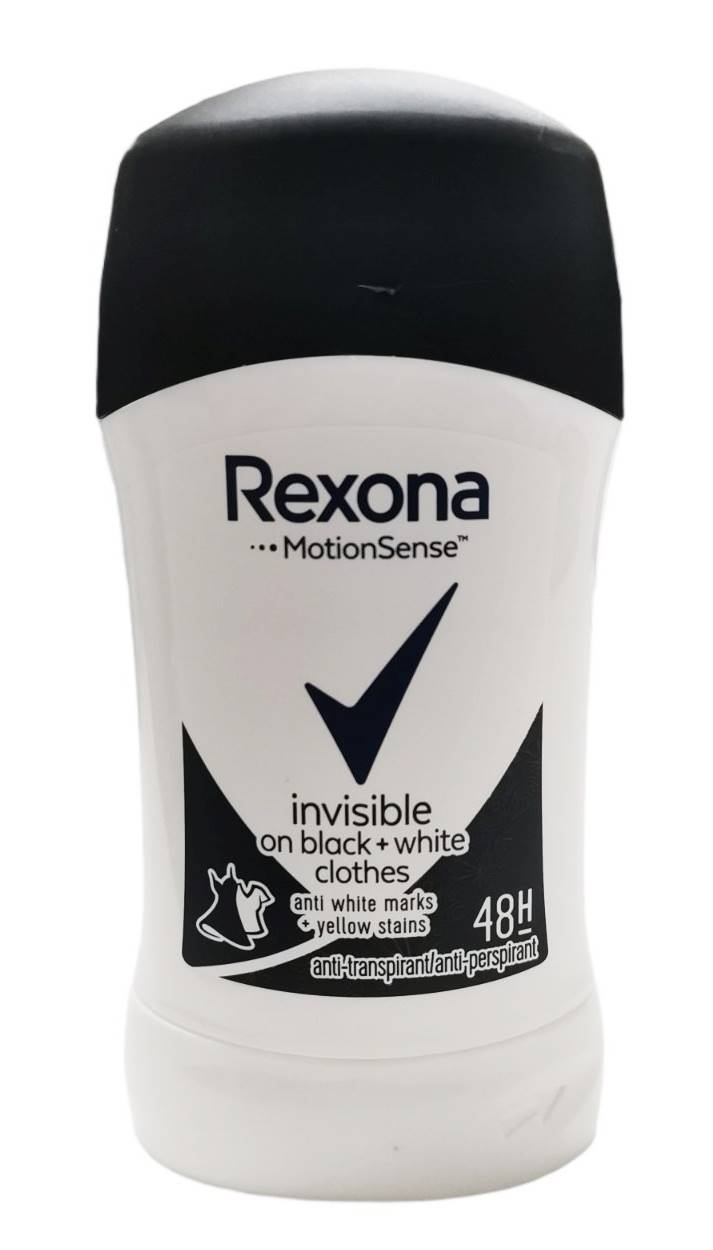 Дезодорант стик дамски Rexona invisible black and white 40 ml /6 броя в стек/