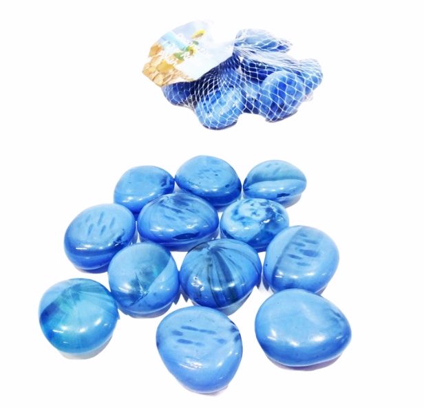 Камъни за декорация меланж сини 300г