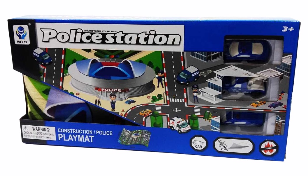 Килим - игра Полиция + 3 коли в кутия 60см/80см №5599-80А