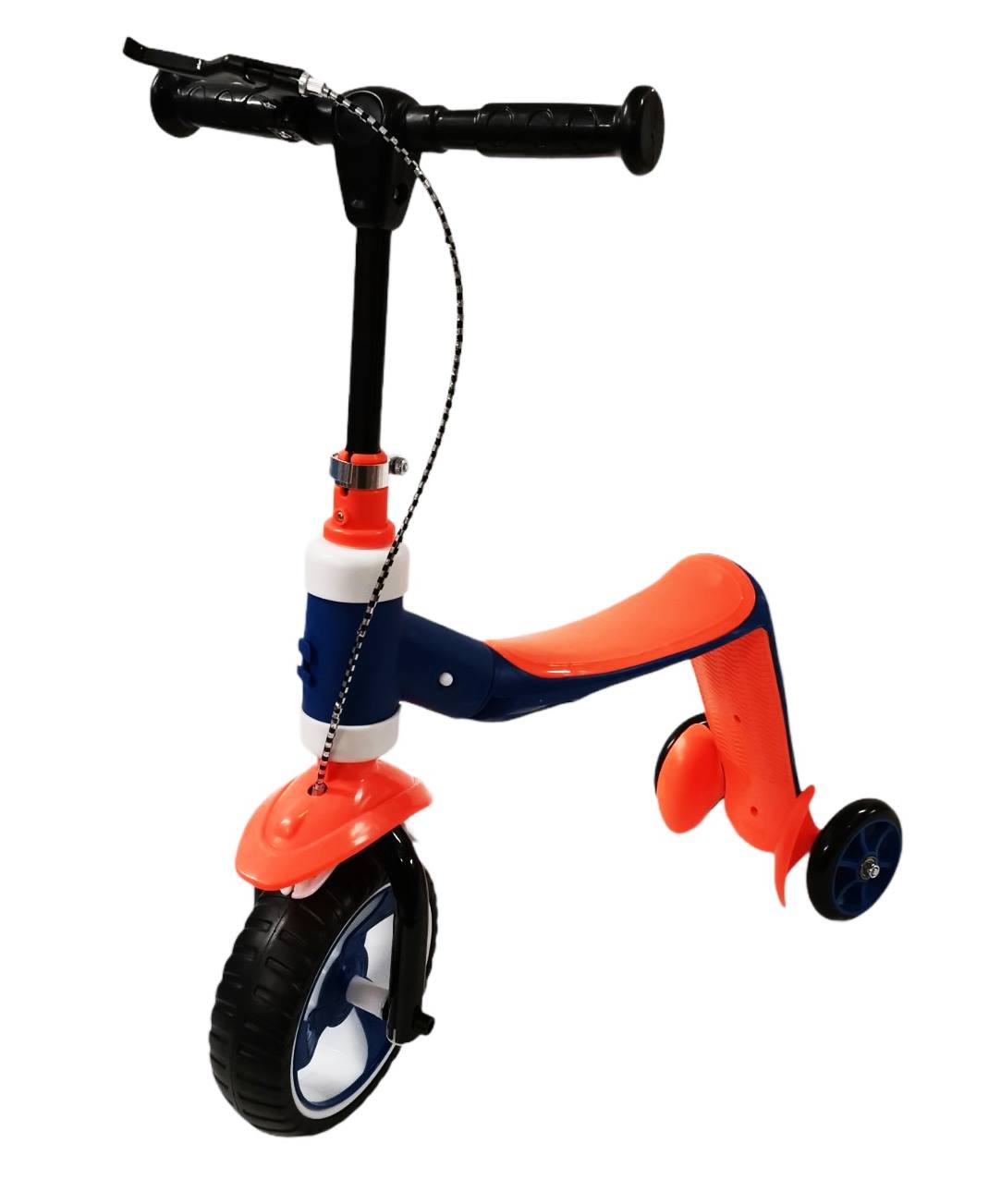 Колело/скутер с 3 гуми и спирачка оранжево/тъмносиньо
