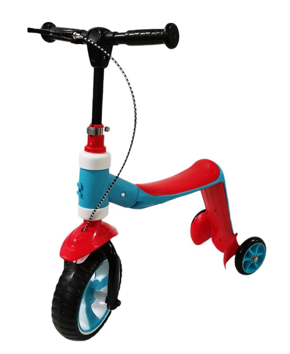 Колело/скутер с 3 гуми и спирачка синьо/червено