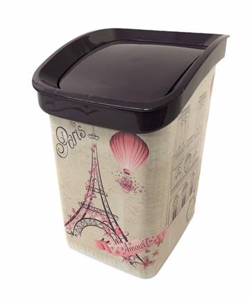 Кош за боклук OZ-ER люлеещ капак 12л декор Paris №2