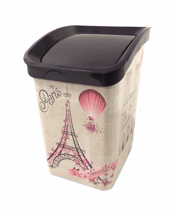 Кош за боклук OZ-ER люлеещ капак 3.3л декор Paris №0