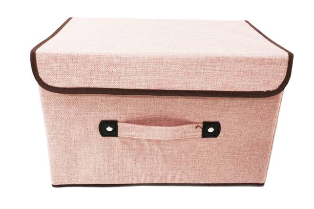 Кутия за съхранение текстилна меланж 25х25х38см