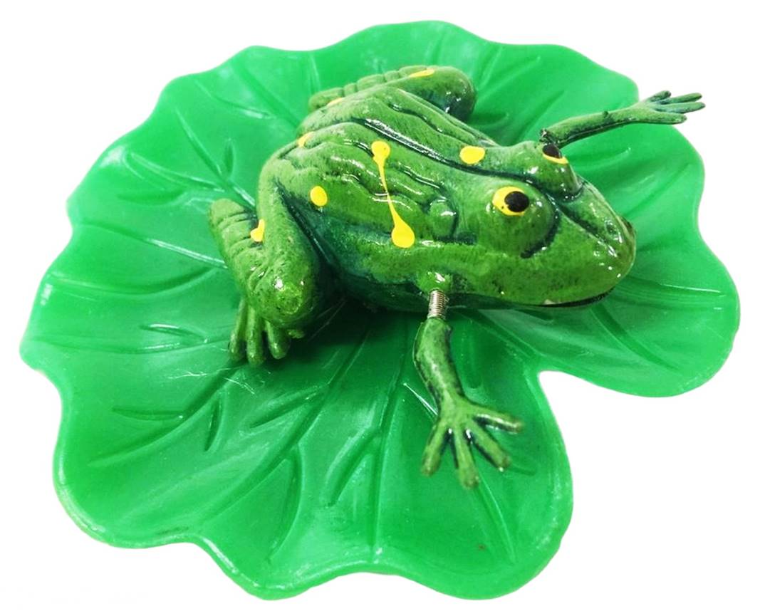 Магнит жабка върху листо