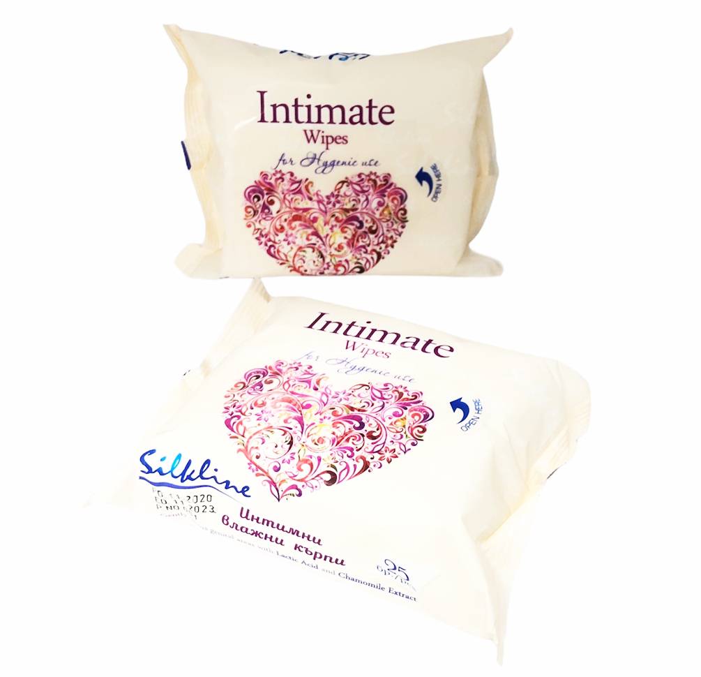 Мокри кърпи интимни Silkline 25 броя в пакет /12 пакета в кутия/