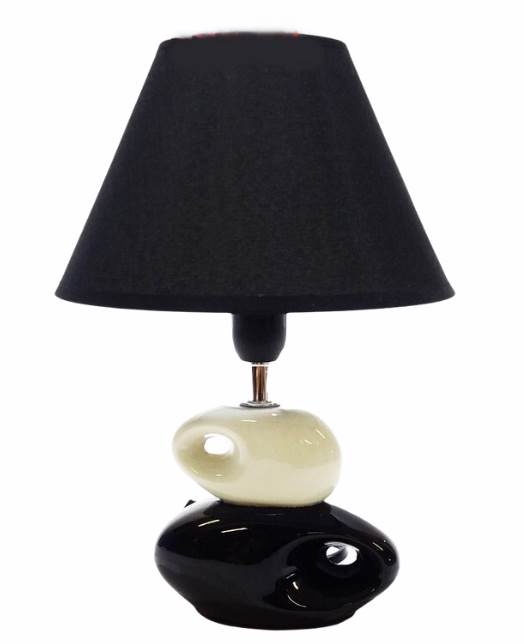Нощна лампа 2 камъка с дупки черна