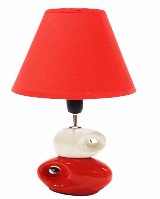 Нощна лампа 2 камъка с дупки червена