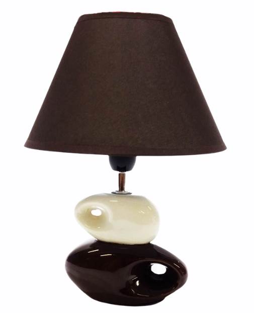 Нощна лампа 2 камъка с дупки кафе