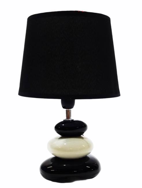 Нощна лампа 3 камъка 25см черна