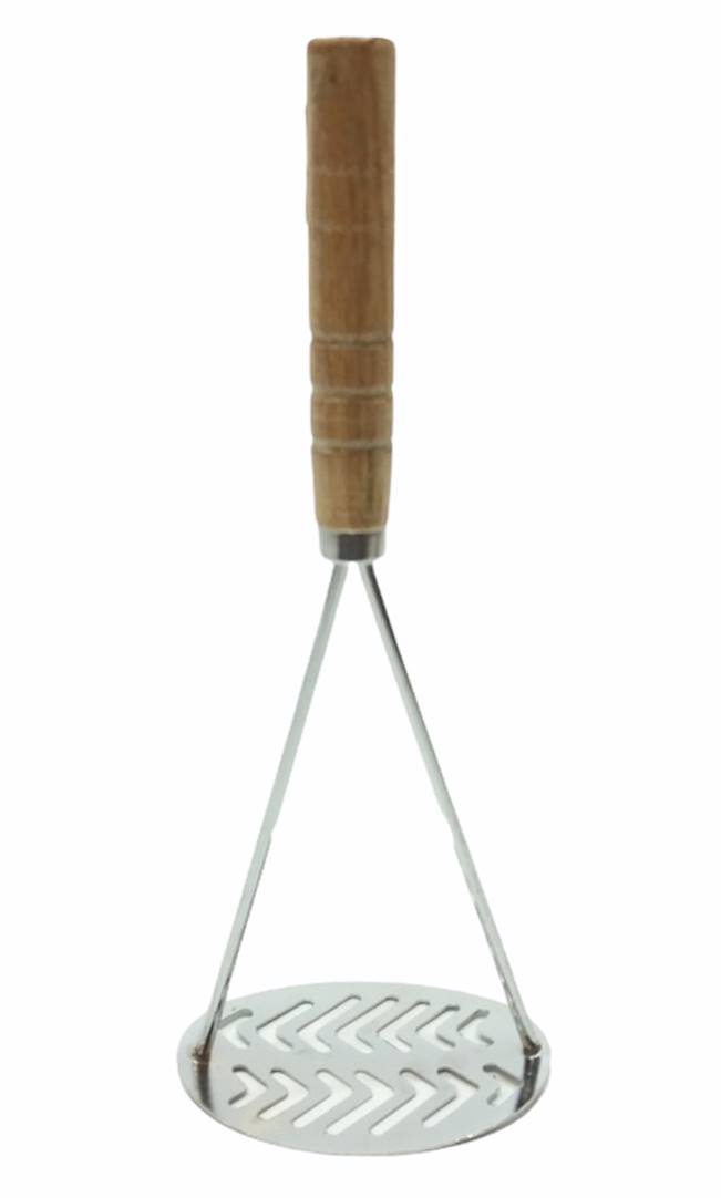 Преса за картофи метал с две рамена дървена дръжка 28 см