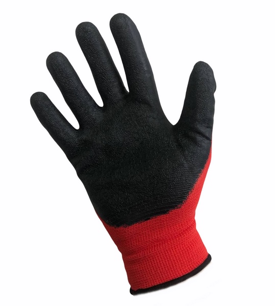 Работни ръкавици червено и черно /12 чифта в стек/